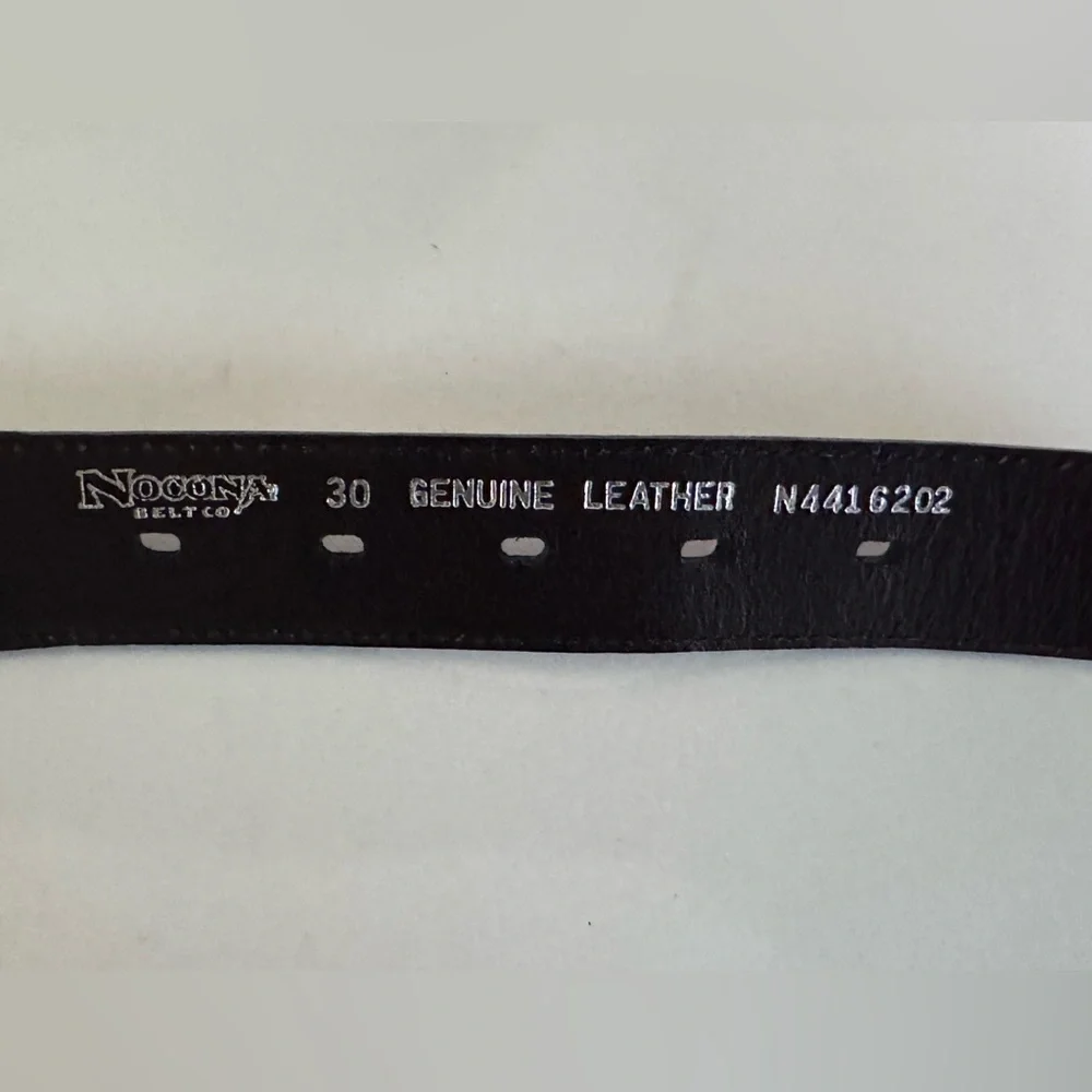 Nacona Western Belt Leather with Silver Tone & Woven Rawhide Accents Women’s 30